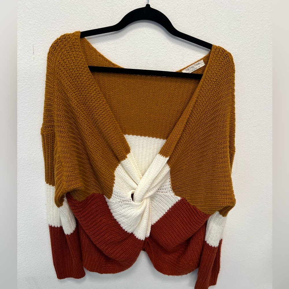 Full Circle Trends - Oversized Colorblock Twist Sweater - 3x, fits more like XL